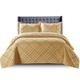 Shop Direct 24 Decorative Bedspreads King Size Bed Quilt Throws -Polyester Filling Reversible Embossed Bedspreads & Coverlets - 240x250cm King Size Bed Throw Christmas Bedding Set,Mustard