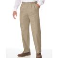 Blair JohnBlairFlex Adjust-A-Band Relaxed-Fit Pleated Chinos - Tan - 36