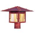 Arroyo Craftsman Pagoda 11 Inch Tall 1 Light Outdoor Post Lamp - PDP-12-GRC-RB
