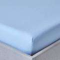 HOMESCAPES Light Blue Deep Fitted Sheet (12”) Super King 200 TC 400 Thread Count Equivalent Pure Egyptian Cotton Bed Sheet with Fully Elasticated Skirt