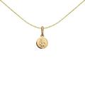 Jewelco London Solid 9ct Yellow Gold Matte St Christopher Medallion Pendant