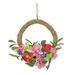 Primrue 16" Spring Rose, Peony, & Globe Flowers Hoop Wreath in Pink | 16 H x 5 W x 16 D in | Wayfair C7A3604DF5BB455993F4804E10176EBD