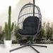 Birch Lane™ Outdoor Seat/Back Cushion Egg Chair Cushion Polyester in Black | 4 H x 27 W x 44 D in | Wayfair 6FDD2AA6E45E45638266E9F05CABCB2B