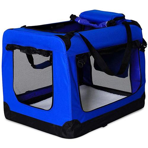 Hundetransportbox Hundetasche Hundebox (L) 70x52x50 cm Blau