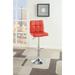 Set of 2 Modern Adjustable Height BarStool with Metal Frame and Lift Handle, 17"L x 19"W x 37"-44"H, Red