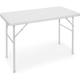 Table pliante de jardin bastian, pour le camping, pratique, h x l x p : 74 x 121,5 x 61,5 cm, blanc