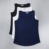Longline Cotton Vest Tops Dark Mix Size 14 Pack Of 3