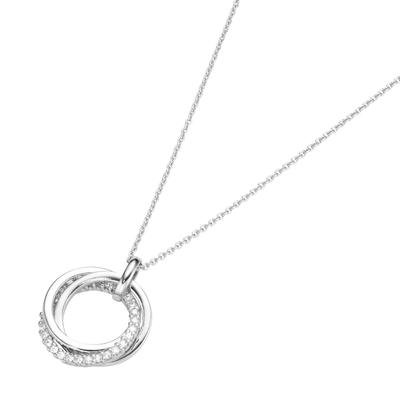 Smart Jewel - Kette 3 Ringe verschlungen, Zirkoina Steine, Silber 925 Ketten 1 ct Weiss Damen