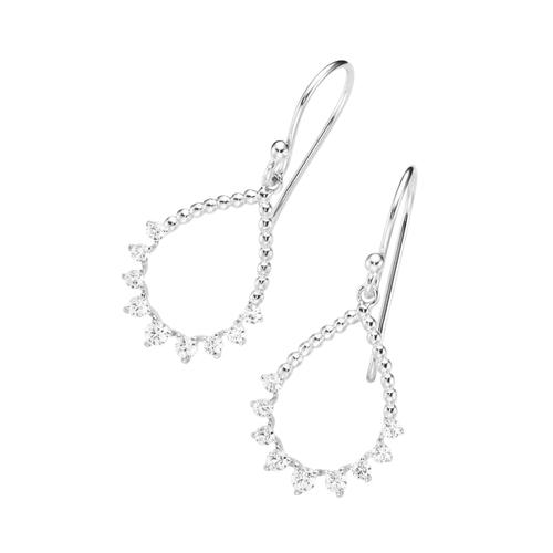 Smart Jewel – Ohrhaken tropfenförmig, Zirkonia Steine, Silber 925 Ohrringe Silber Damen
