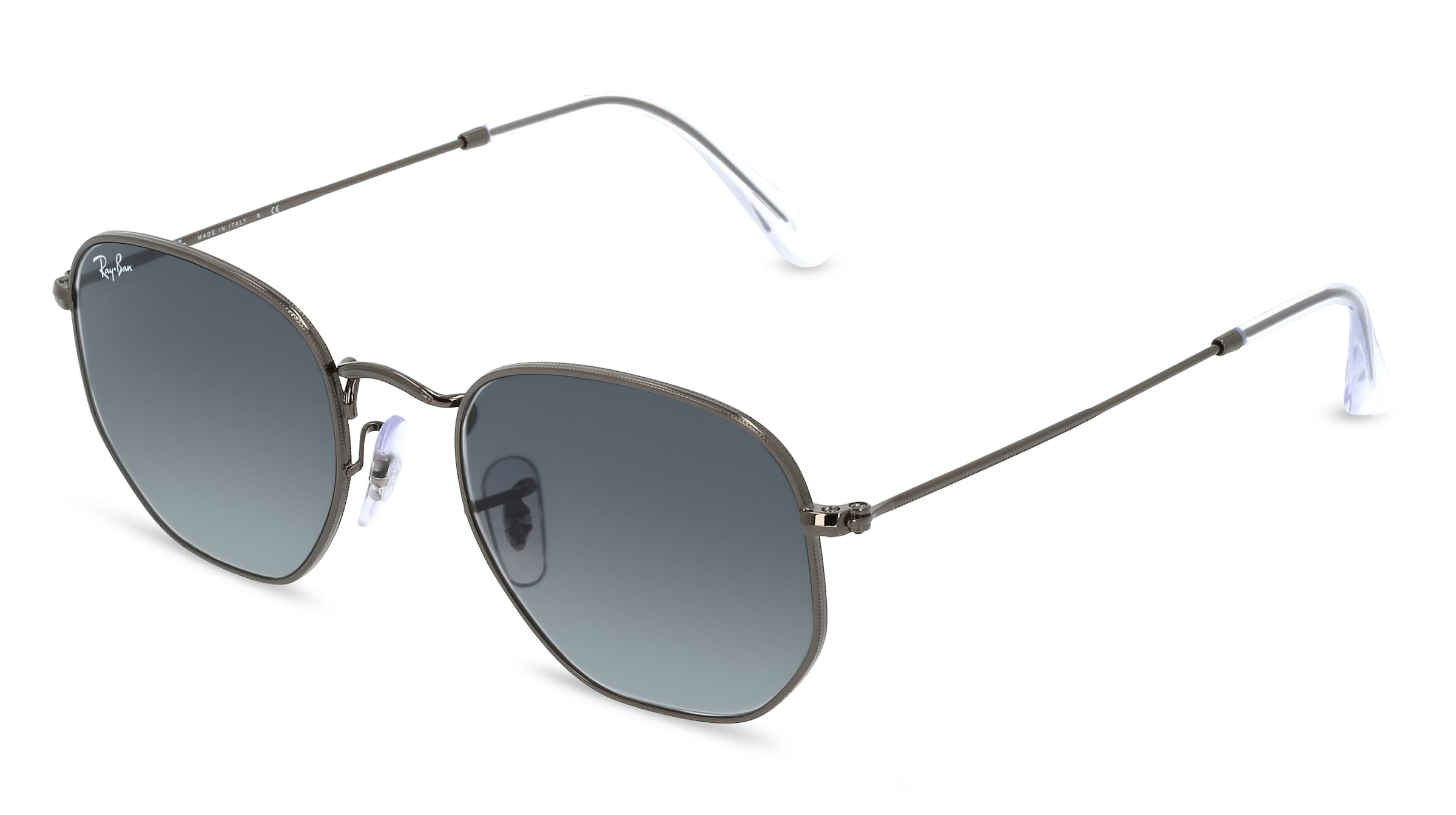 Ray-Ban RB 3548N HEXAGONAL Herren-Sonnenbrille Vollrand Panto Edelstahl-Gestell, grau