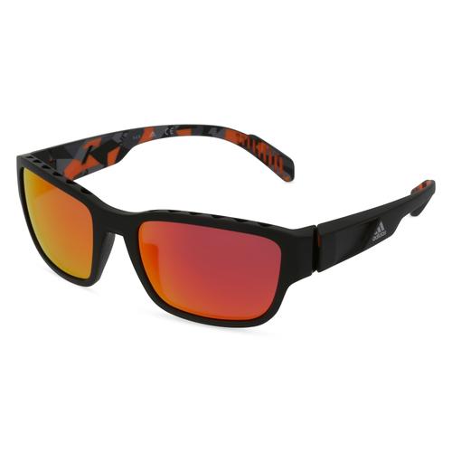 Adidas SP0007 Herren-Sonnenbrille Vollrand Eckig Kunststoff-Gestell, schwarz