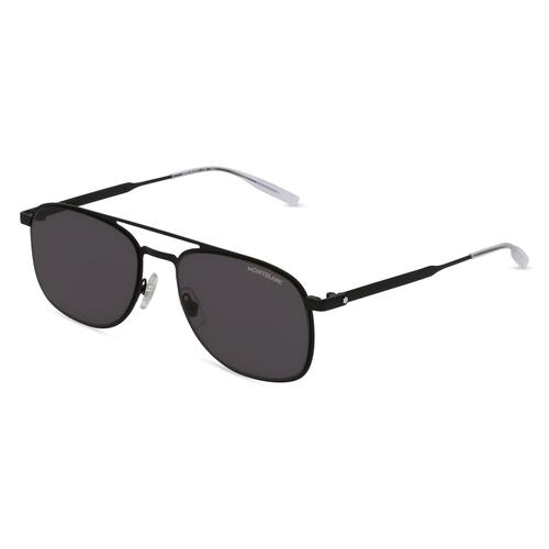 Montblanc MB0143S Herren-Sonnenbrille Vollrand Pilot Metall-Gestell, schwarz