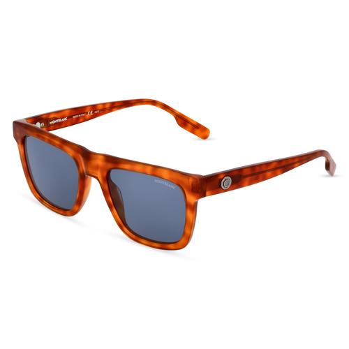 Montblanc MB0176S Herren-Sonnenbrille Vollrand Eckig Kunststoff-Gestell, braun