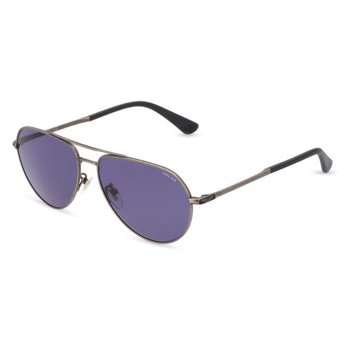 Police POISPLE25 Herren-Sonnenbrille Vollrand Pilot Metall-Gestell, grau