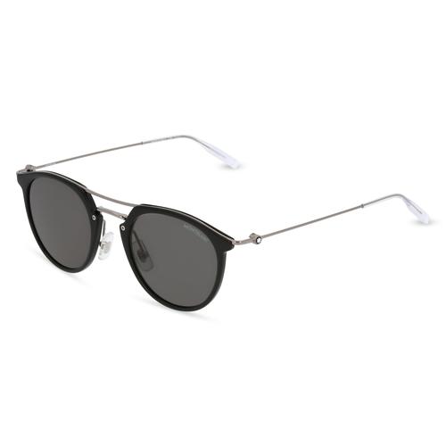 Montblanc MB0204S Herren-Sonnenbrille Vollrand Pilot Kunststoff-Gestell, schwarz