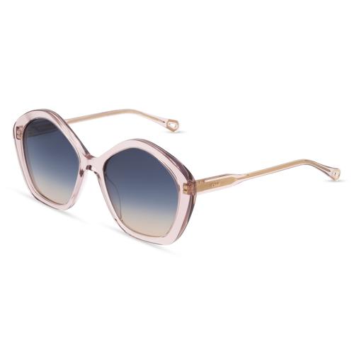 Chloé CH0082S Damen-Sonnenbrille Vollrand Achteckig Bio-Acetat-Gestell, pink