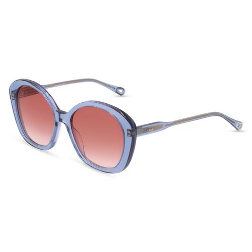 Chloé CH0081S Damen-Sonnenbrille Vollrand Oval Bio-Acetat-Gestell, blau