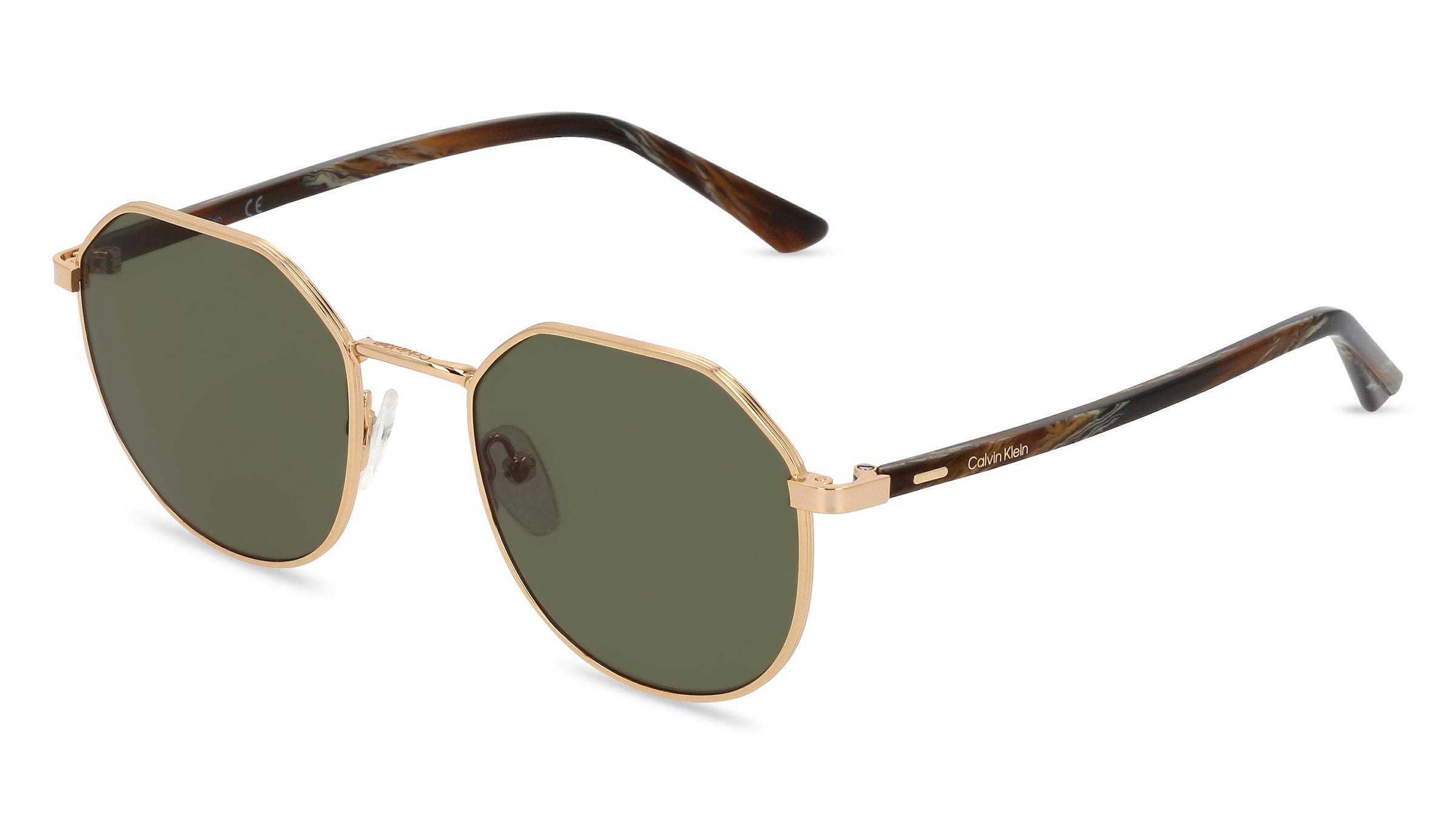 Calvin Klein CK22103S Unisex-Sonnenbrille Vollrand Oval Metall-Gestell, gold