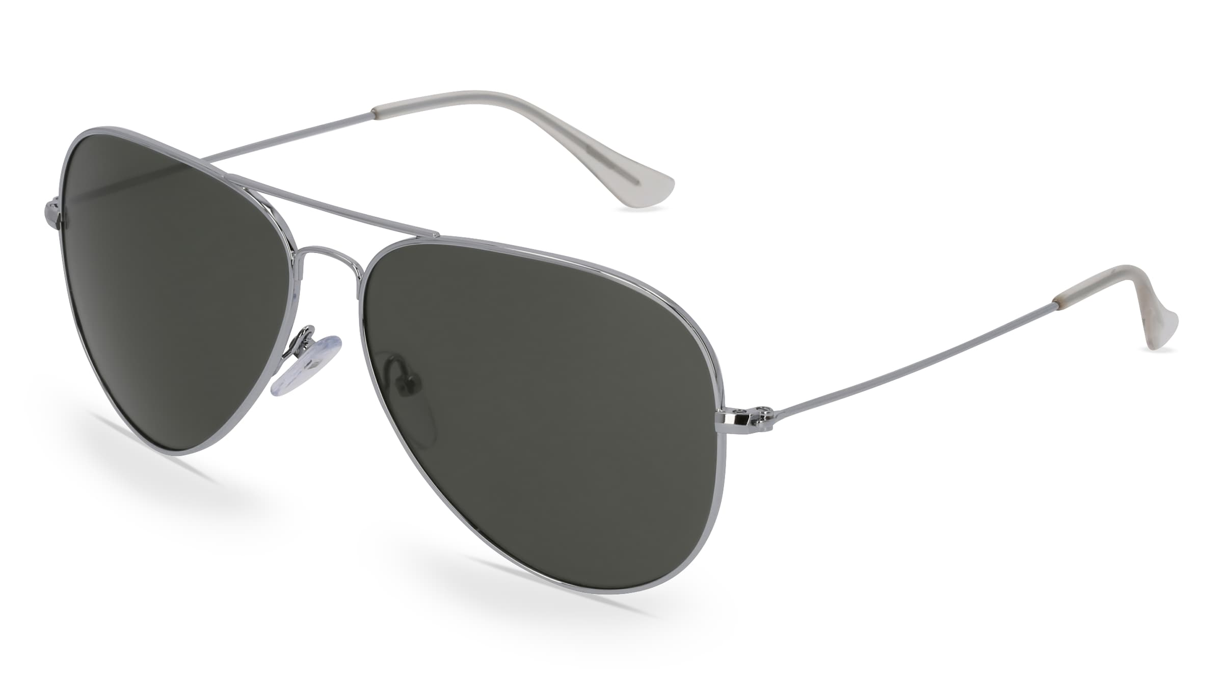 Fielmann BD 277 SUN CL Unisex-Sonnenbrille Vollrand Pilot Edelstahl-Gestell, silber