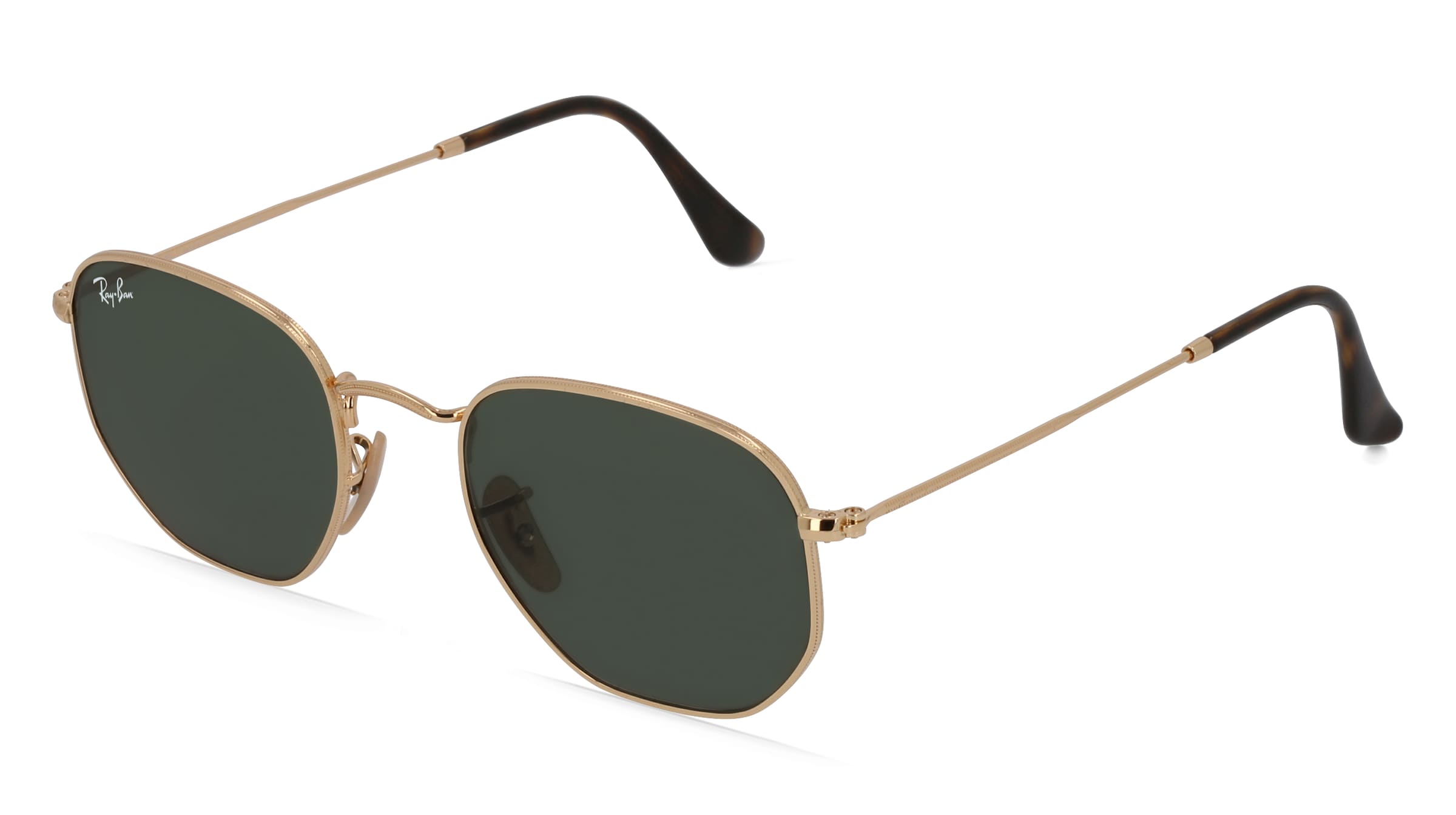 Ray-Ban RB 3548N HEXAGONAL Herren-Sonnenbrille Vollrand Panto Edelstahl-Gestell, gold