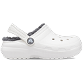 Crocs White / Grey Toddler Classic Lined Clog Shoes