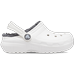 Crocs White / Grey Toddler Classic Lined Clog Shoes