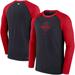 Men's Nike Navy/Red Washington Nationals Game Authentic Collection Performance Raglan Long Sleeve T-Shirt