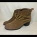 Jessica Simpson Shoes | Jessica Simpson Ankle Boots Taupe Suede Booties Studded Wrap Womens Size 9 | Color: Tan | Size: 9