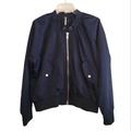 Free People Jackets & Coats | Free People Navy Blue Bomber Jacket | Color: Blue | Size: L