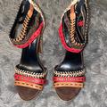 Jessica Simpson Shoes | Jessica Simpson Sandal Heels! Mix Print! Size 8 | Color: Gray | Size: 8