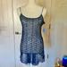 Free People Tops | $68 Nwt Free People Intimately Sequin Midnight Blue Tank Top Sheer Lace Tunic | Color: Blue | Size: S