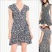 J. Crew Dresses | J. Crew Mercantile Navy Floral Faux-Wrap Ruffle Hem Mini Dress 12 | Color: Blue/White | Size: 12