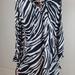Michael Kors Tops | Michael Michael Kors Zebra Print Lace Up Front Shirt Size L Dress Black/White | Color: Black | Size: L
