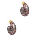 Kate Spade Jewelry | Kate Spade Adore-Ables Huggie Hoop Earrings In Multi-Color Glitter | Color: Gold/Pink | Size: Os