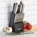 Farberware 15-Piece Kitchen Knife Block Set - High Carbon Stainless Steel, Razor Sharp Blades Stainless Steel in Black | 12.8 H x 10.24 D in | Wayfair