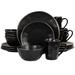 Elama Modern 16 Piece Dinnerware Set, Service for 4 Ceramic/Earthenware/Stoneware in Black | Wayfair 950116174M