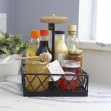 Gourmet Basics by Mikasa Lattice Farm Condiment Storage Caddy, 10.75 Inch, Black Wood in Black/Brown | 10.75 H x 8.55 W x 8.55 D in | Wayfair