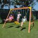 Sportspower kids Brighton Wood Swing Set w/ Standing Swing Wooden in Brown | 79.9 H x 104.3 W x 91.7 D in | Wayfair WP-728