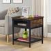 17 Stories 21.6” H 1 - Drawer Nightstand In Rustic Wood/Metal in Brown | 21.6 H x 18.2 W x 18.2 D in | Wayfair F9A9F4D2357D460384BE7EC845E68CE4