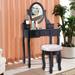Rosdorf Park Vanity Set w/ Stool & Mirror Wood in Black/Brown, Size 51.0 H x 29.5 W x 15.7 D in | Wayfair B6C3694C8C074EBE8418B9391E06F19A