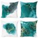 Everly Quinn Marble Print Throw Pillow Cushion Case Pack Of 4, Natural Stone Pattern Dreamy Couldy View Vein Look Mysterious Illustration | Wayfair