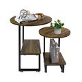 17 Stories Luckner Frame 2 Nesting Tables w/ Storage Wood/Metal in Black/Brown/Gray | 28 H x 19.7 W x 19.7 D in | Wayfair