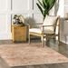 Brown/White 96 x 60 x 0.08 in Area Rug - Langley Street® Krystin Distressed Machine Washable Area Rug Polyester | 96 H x 60 W x 0.08 D in | Wayfair