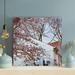 Latitude Run® Brown Tree Covered w/ Snow During Daytime - 1 Piece Rectangle Graphic Art Print On Wrapped Canvas in Pink/White | Wayfair