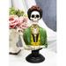 Trinx Andelin Mexican Dias De Los Muertos Smoking Lady Frieda Skeleton Figurine Resin in Black/Green | 12 H x 6.75 W x 4.5 D in | Wayfair