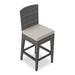 George Oliver Deep MaLa 25" Patio Bar Stool w/ Cushion Wicker/Rattan in Gray | 39.25 H x 16.5 W x 20.5 D in | Wayfair