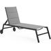 Yaheetech 78.74" Long Reclining Single Chaise w/ Cushions Metal | 37.13 H x 21.85 W x 78.74 D in | Outdoor Furniture | Wayfair 612442 Dark Gray