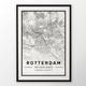Rotterdam City Map Print, Modern Contemporary poster in sizes 50x70 fit for Ikea frame 19.5 x 27.5 All city available London, New York Paris