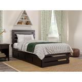 Oxford Twin XL Bed with Footboard and 2 Drawers in Espresso