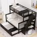 Stairway Twin-Over-Full Bunk Bed with Twin size Trundle, Storage and Guard Rail